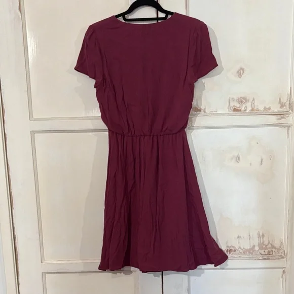 Wayf Deep Red V-Neck Mini Dress - Picture 2 of 4